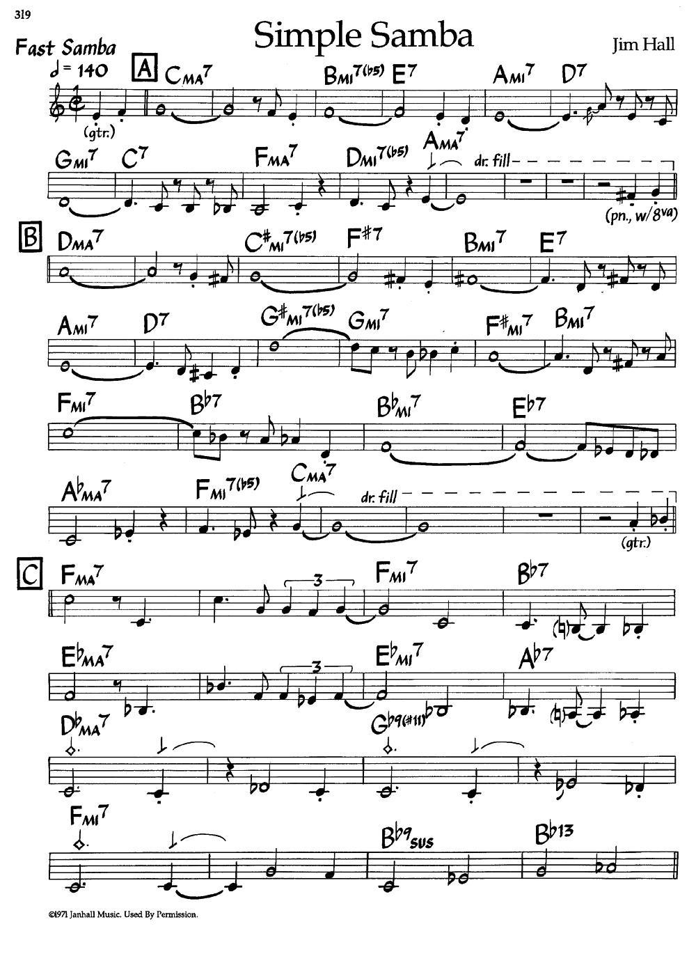 Simple Samba（爵士钢琴曲）钢琴曲谱（图1）