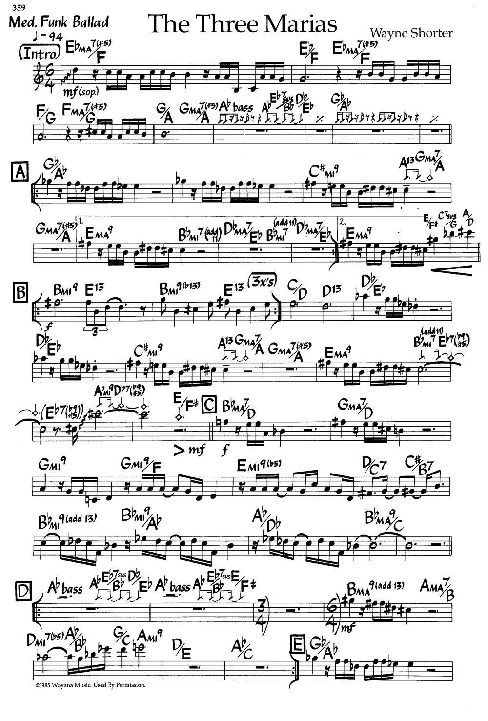 The Three Marias（爵士钢琴曲）钢琴曲谱（图1）