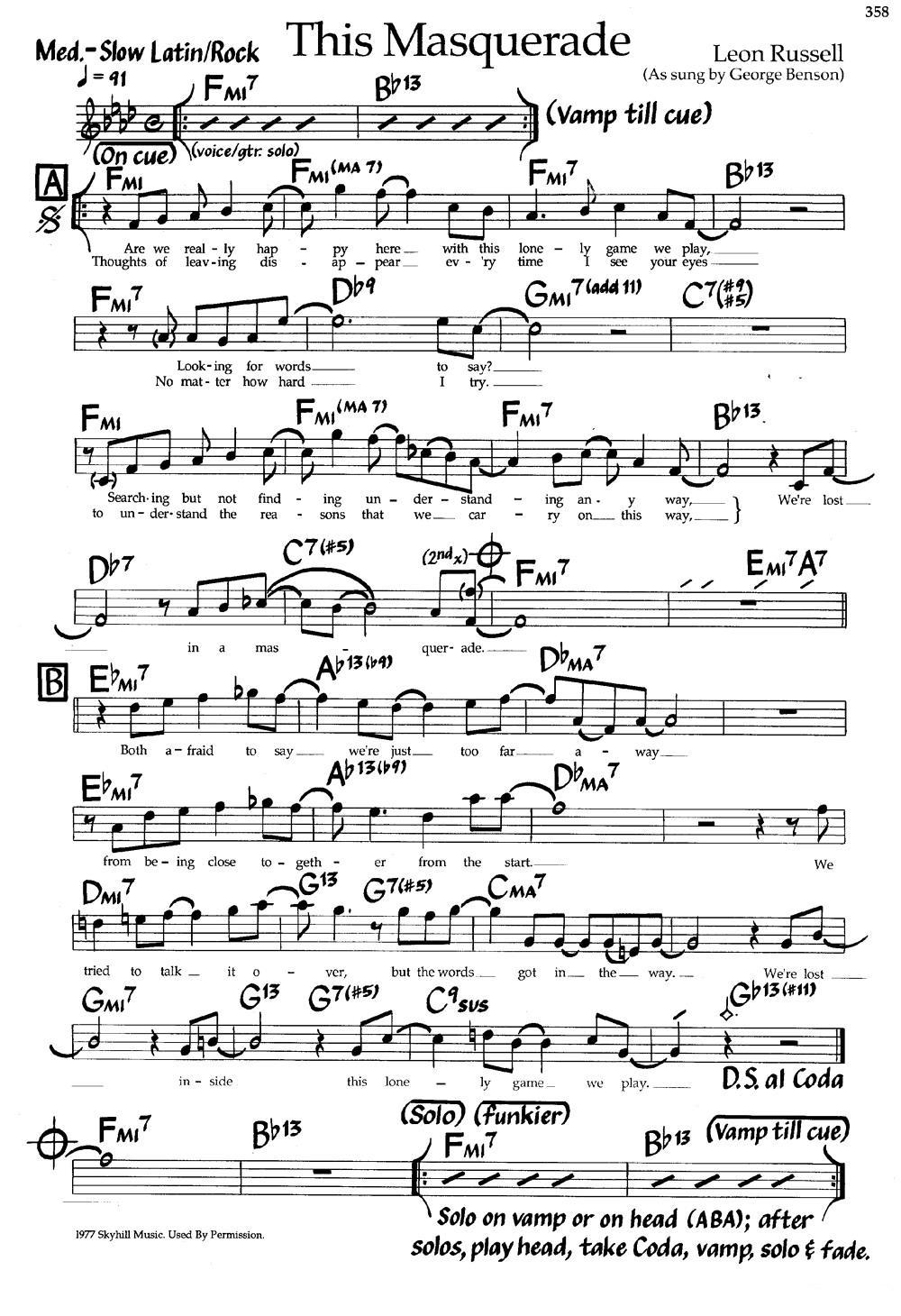 This Masquerade（爵士钢琴曲）钢琴曲谱（图1）