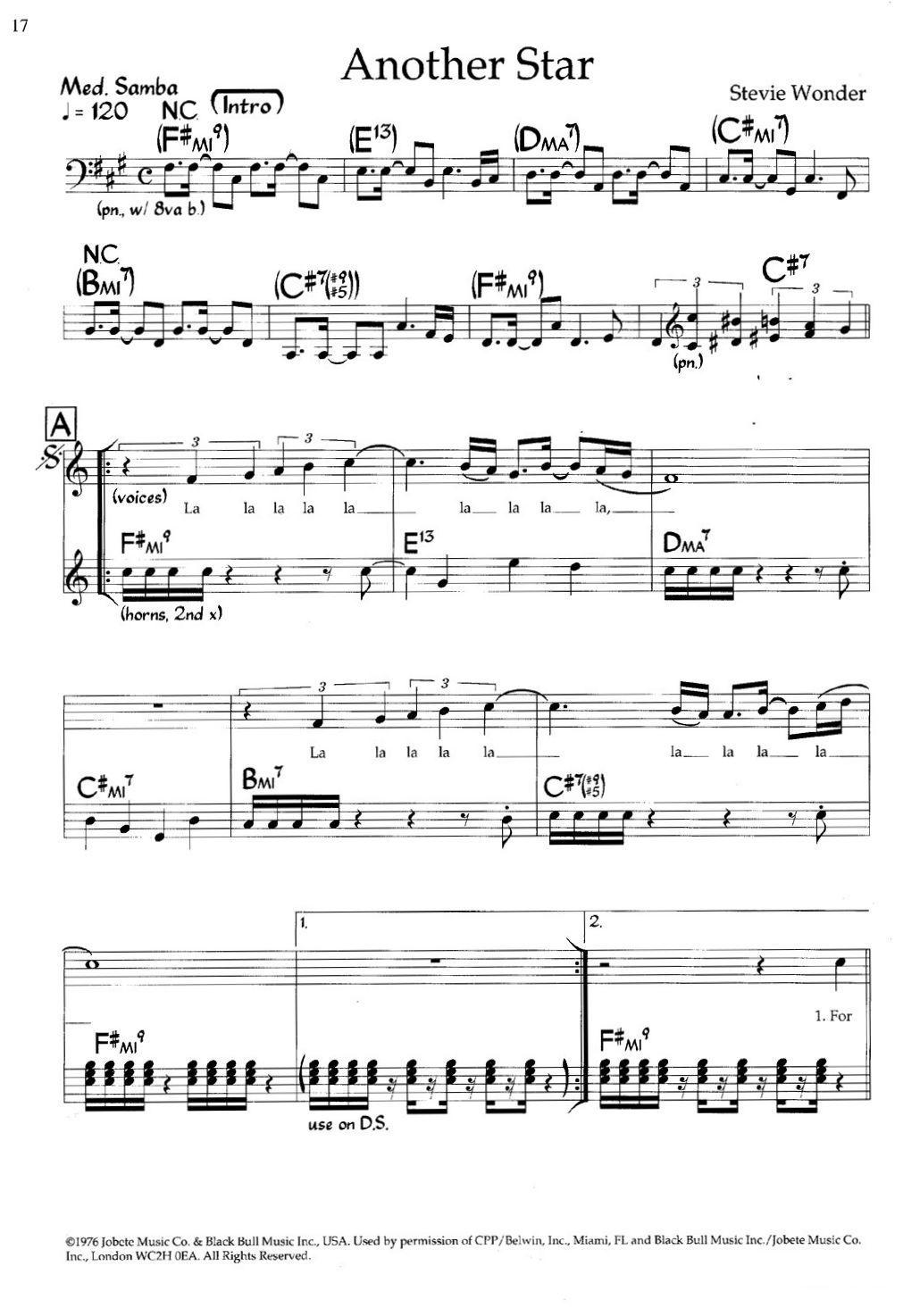 Another Star（爵士钢琴曲、带歌词）钢琴曲谱（图1）
