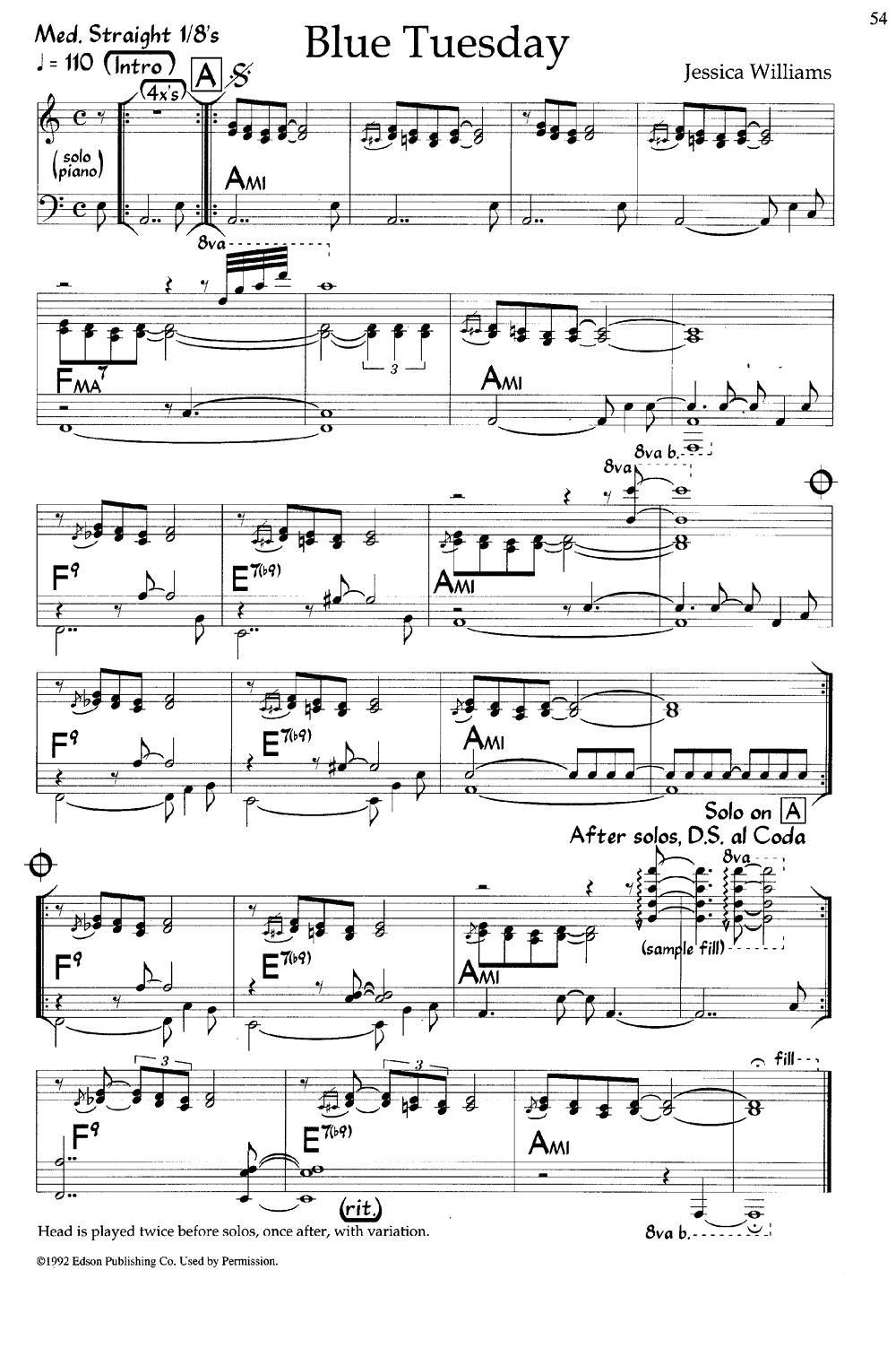 Blue Tuesday（爵士钢琴曲）钢琴曲谱（图1）