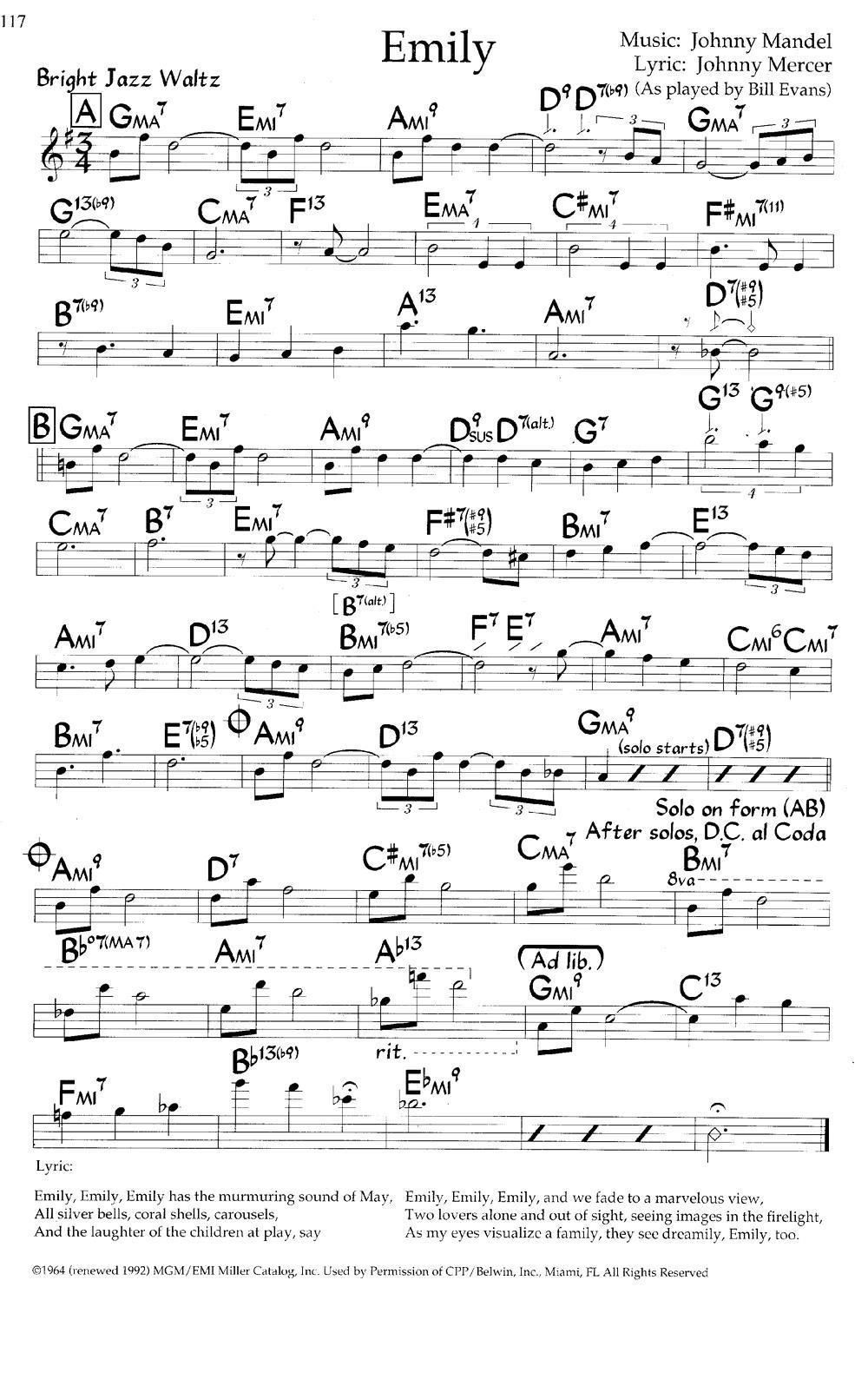 Emily（爵士钢琴曲）钢琴曲谱（图1）
