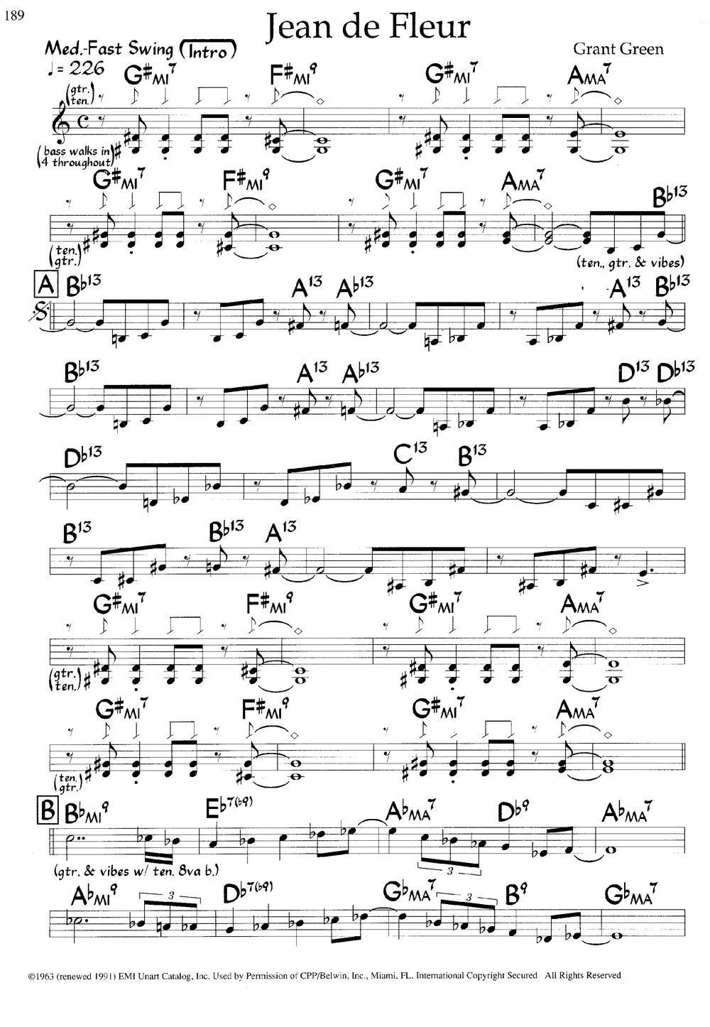 Jean de Fleur（爵士钢琴曲）钢琴曲谱（图1）