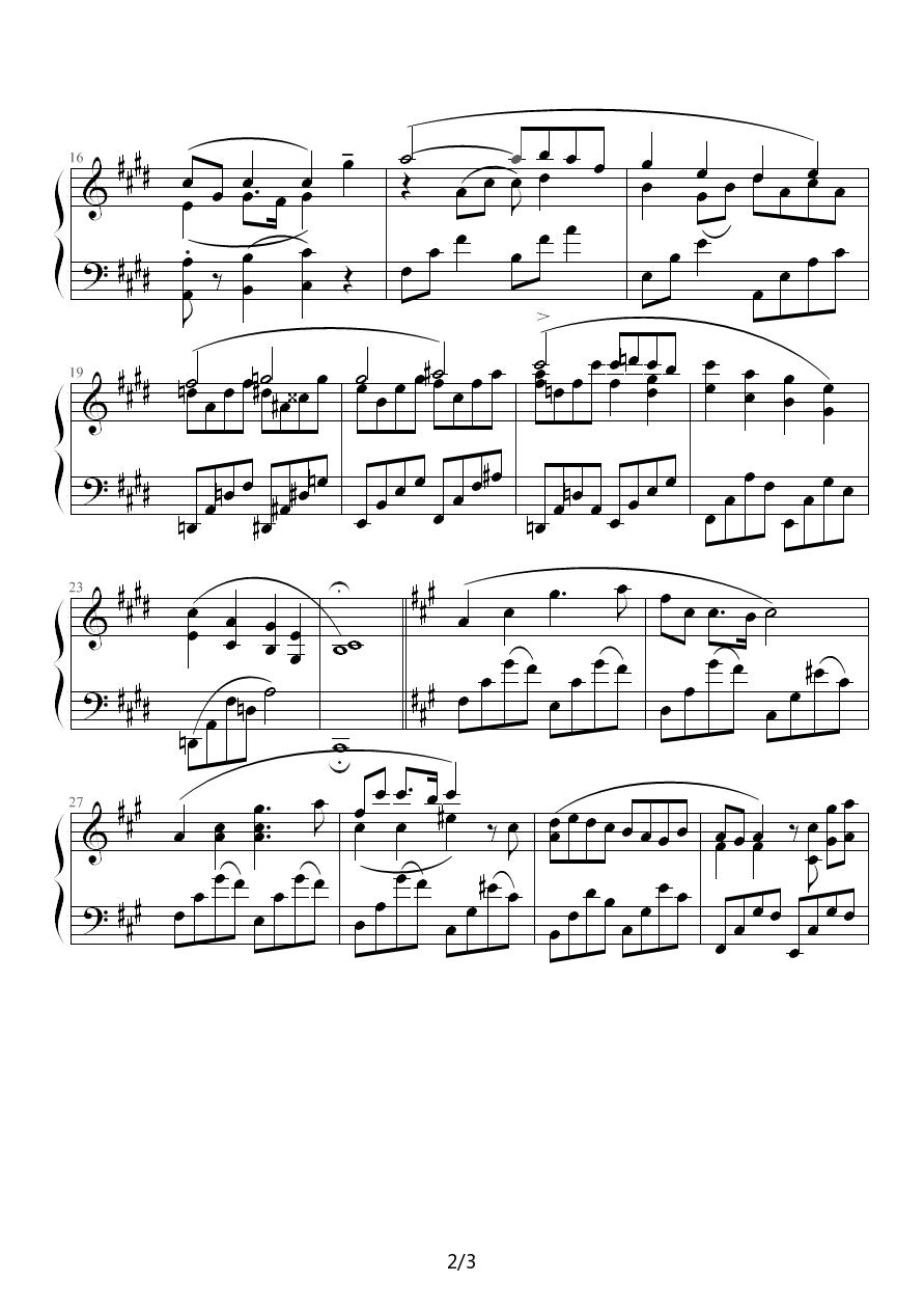 月明かり（月光）（十月）钢琴曲谱（图2）
