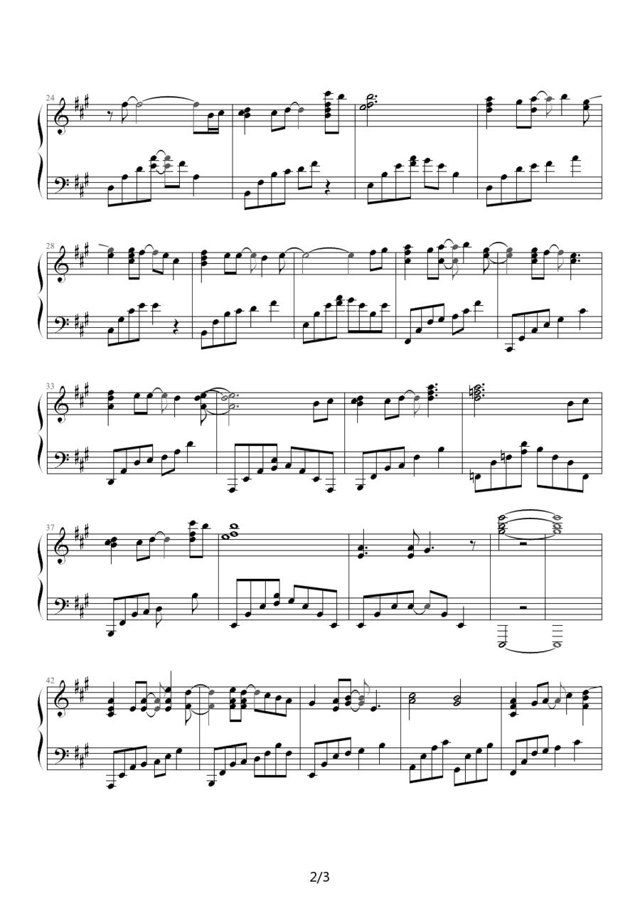 烟花的季节钢琴曲谱（图2）