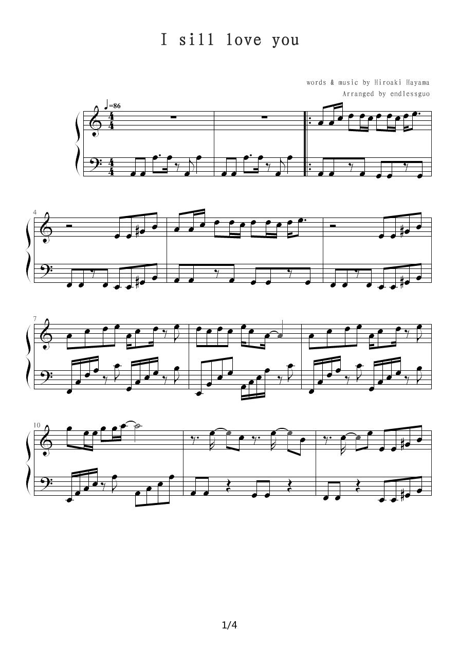 I sill love you钢琴曲谱（图1）