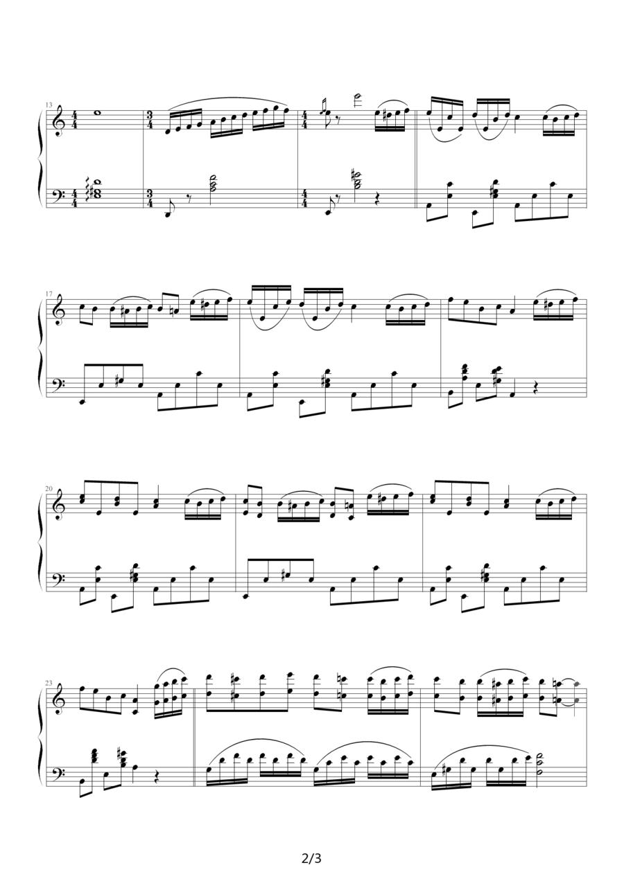 第三号奏鸣曲·幸福的日子钢琴曲谱（图2）