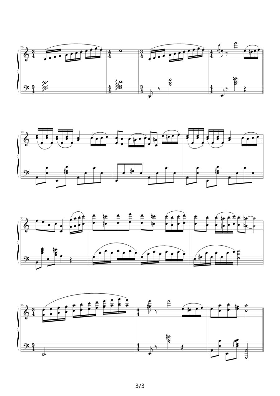 第三号奏鸣曲·幸福的日子钢琴曲谱（图3）