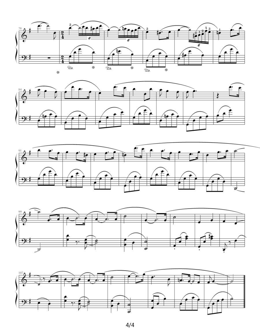 G大调小夜曲钢琴曲谱（图4）