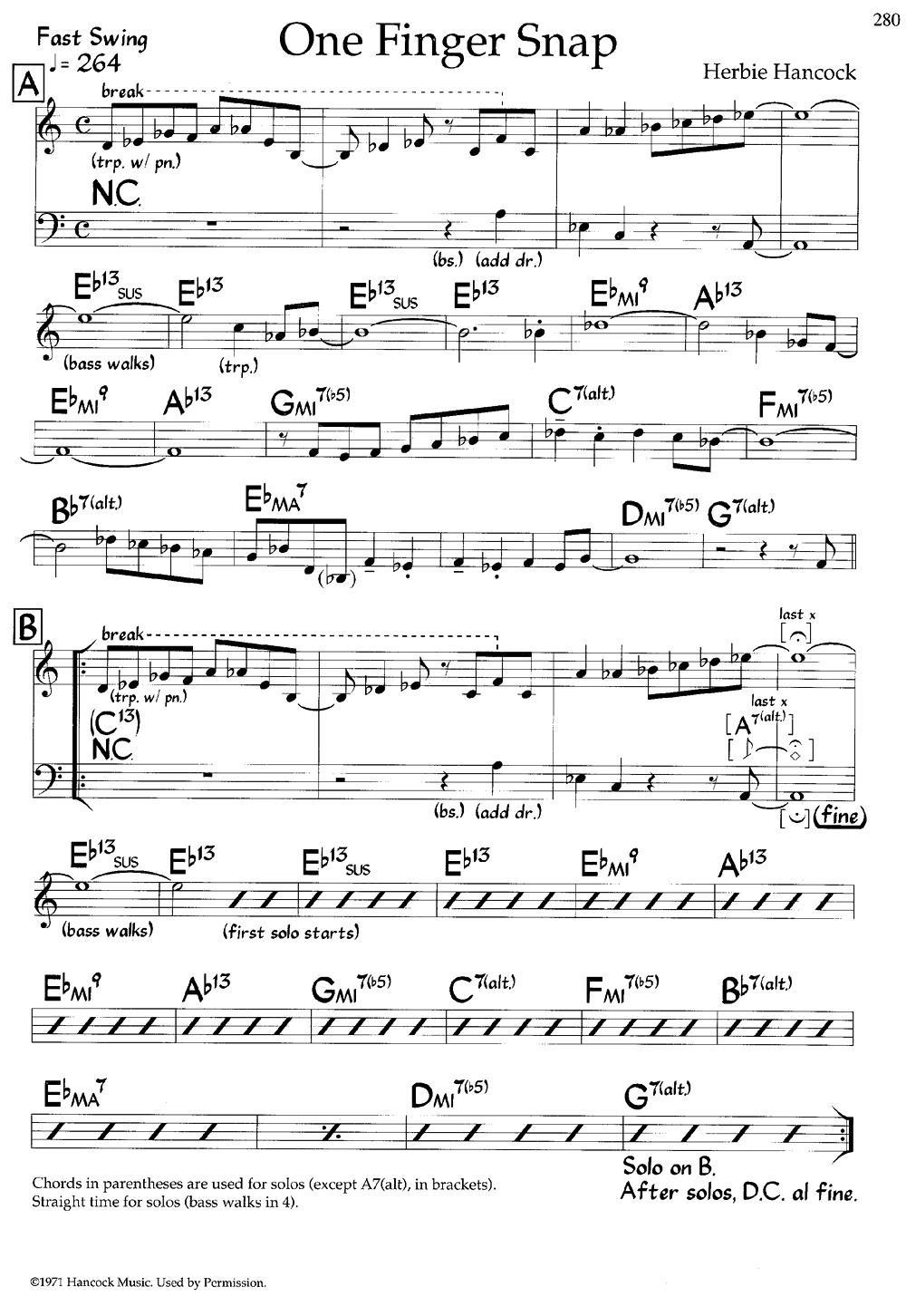 One Finger Snap（爵士钢琴曲）钢琴曲谱（图1）