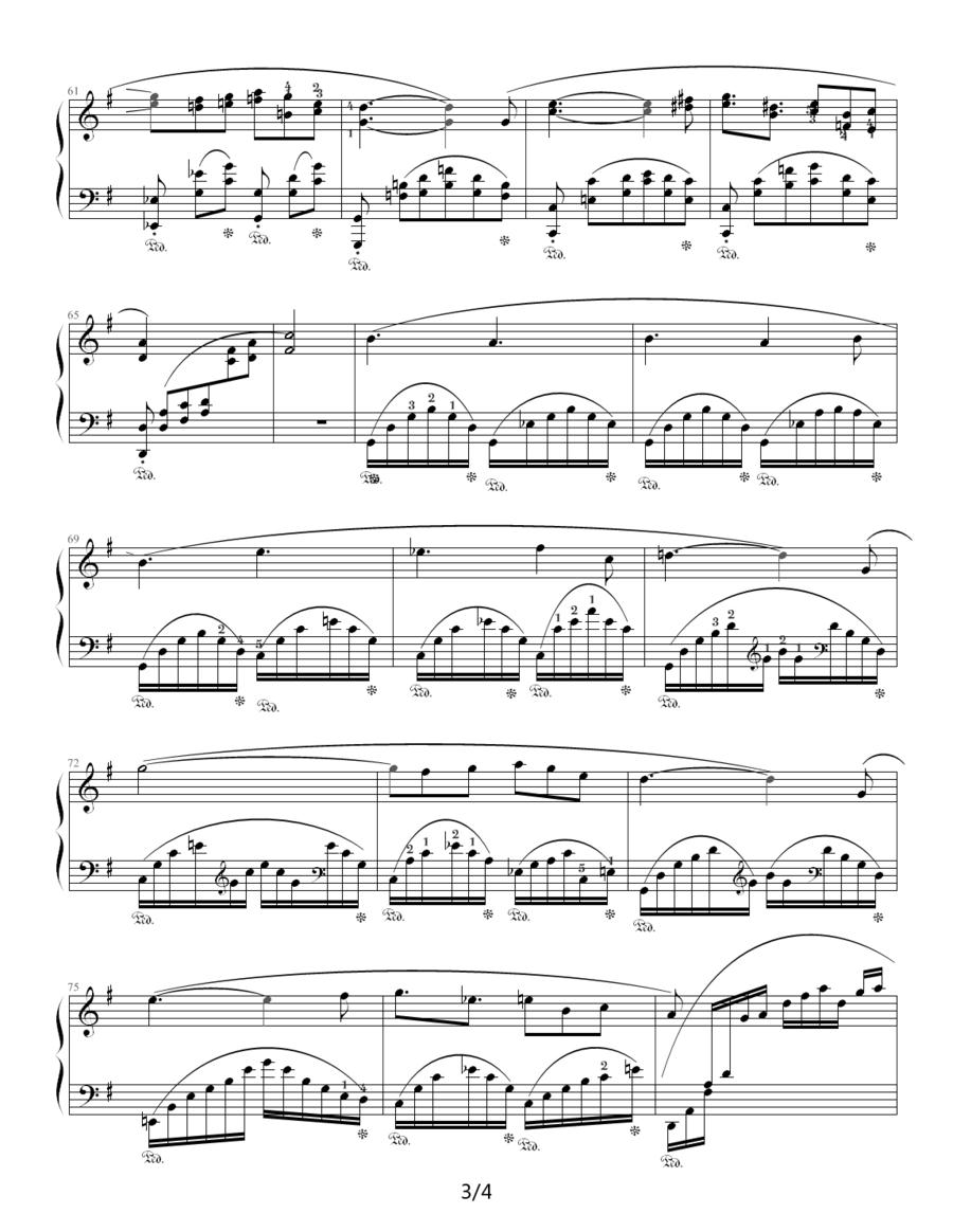 G大调小夜曲钢琴曲谱（图3）