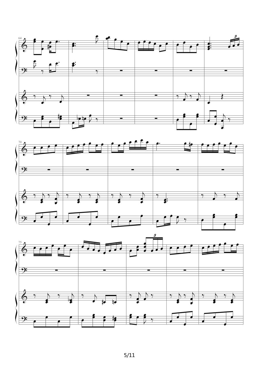 扬基嘟德尔（爵士版）（四手联弹）钢琴曲谱（图5）