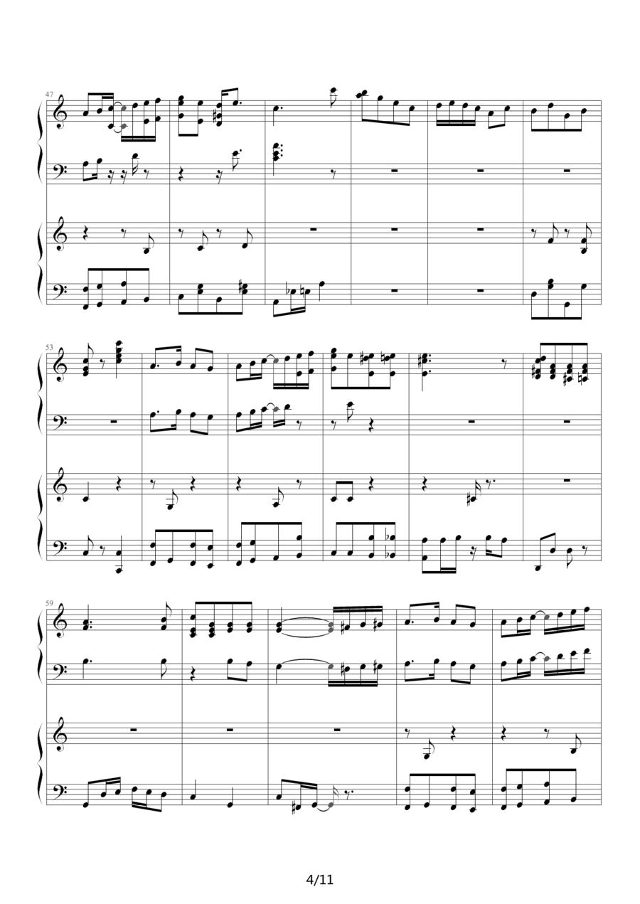 扬基嘟德尔（爵士版）（四手联弹）钢琴曲谱（图4）