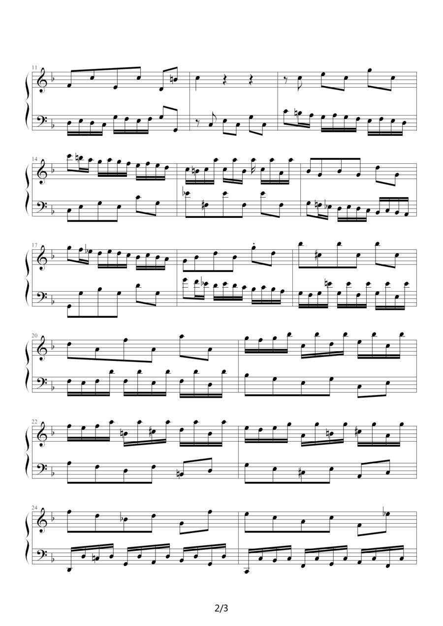 二部创意曲 No.8钢琴曲谱（图2）