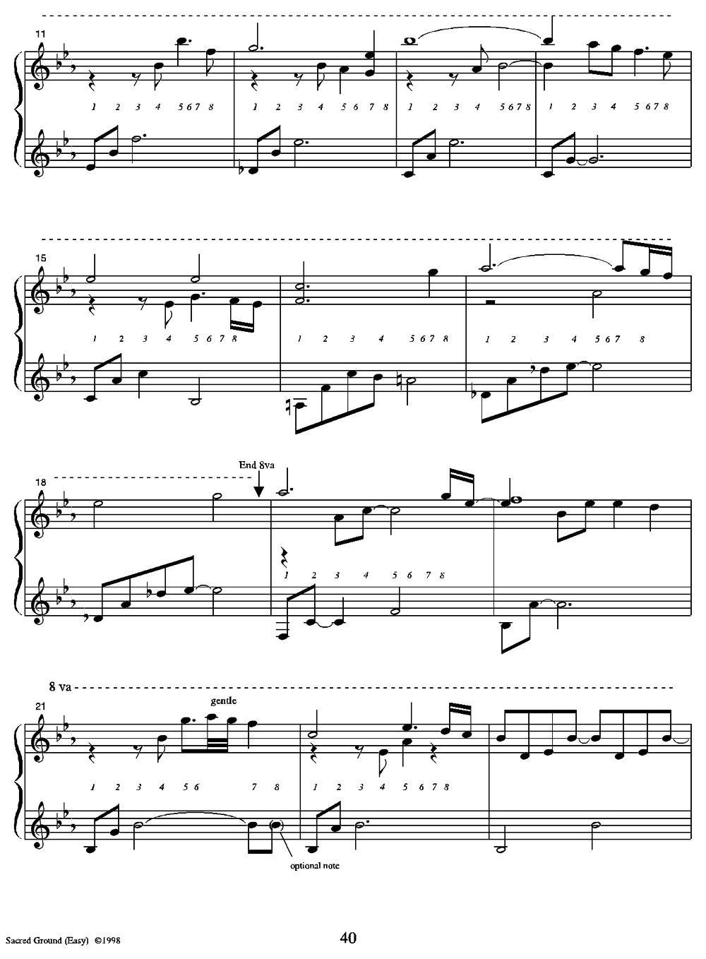Sacred Ground（Easy）钢琴曲谱（图2）