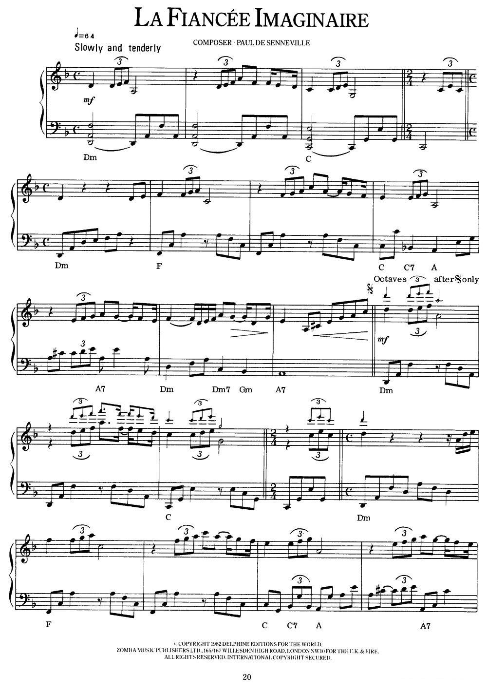 La Fiancée Imaginaire钢琴曲谱（图1）