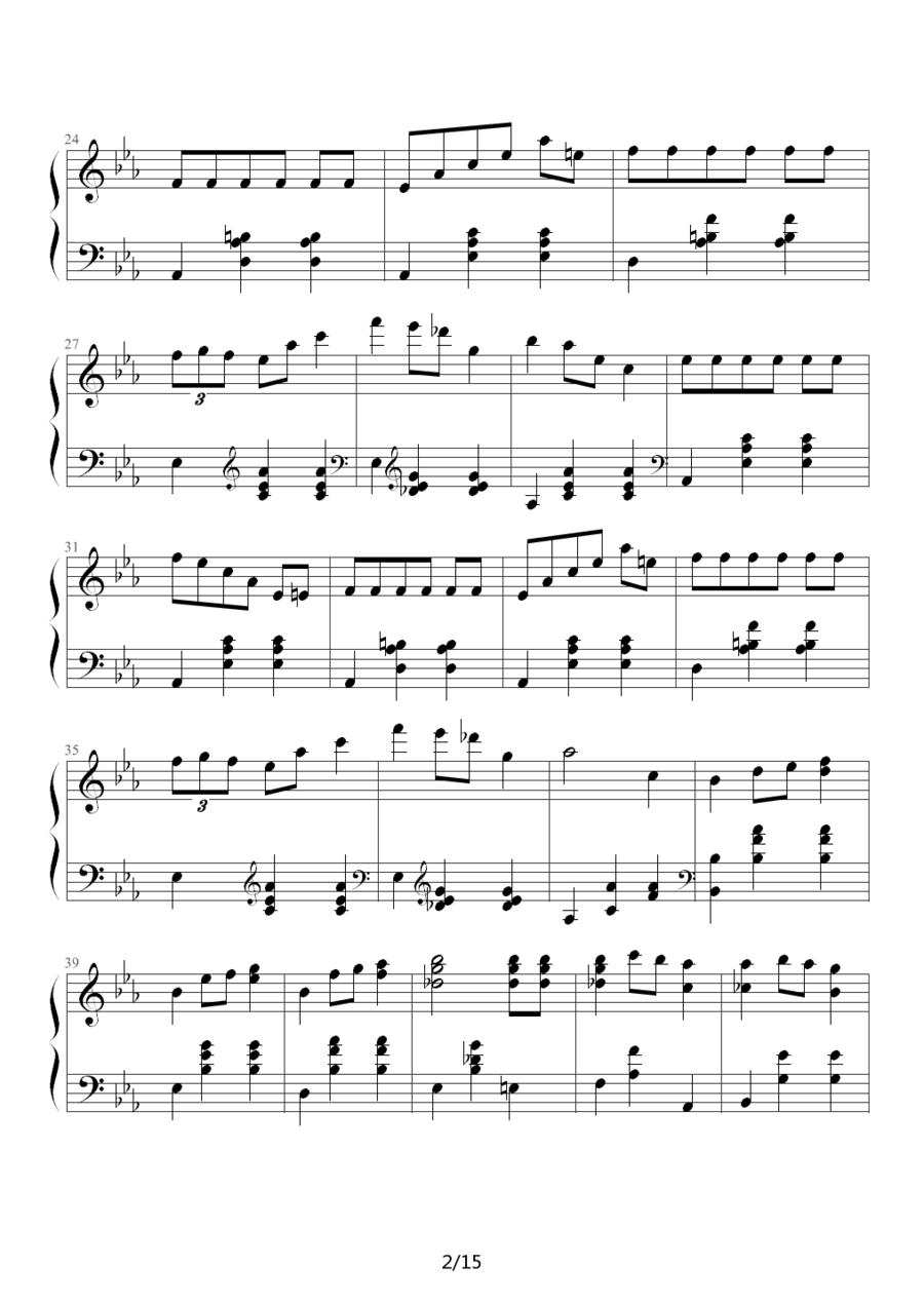 华丽的大圆舞曲钢琴曲谱（图2）