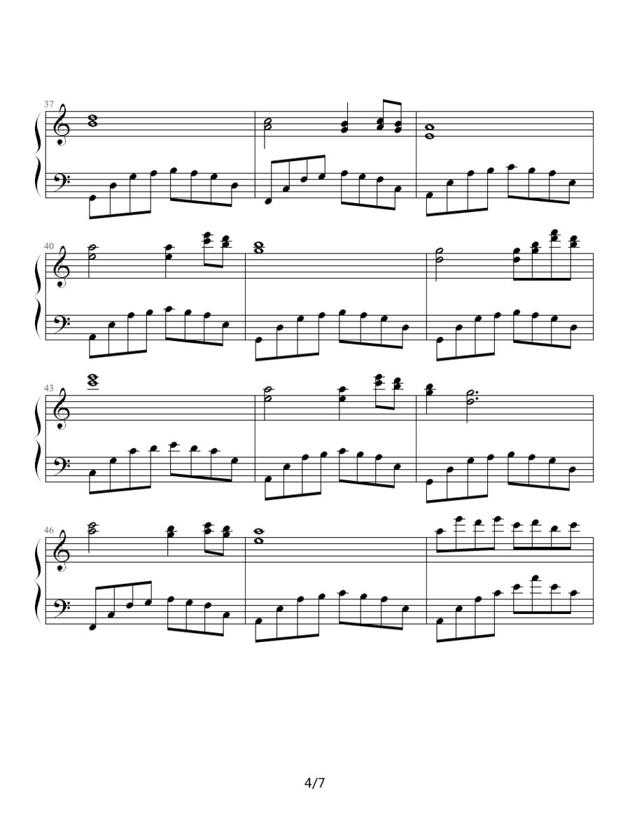 星的别月曲钢琴曲谱（图4）