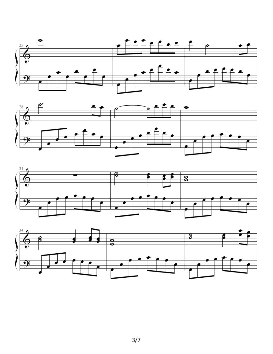 星的别月曲钢琴曲谱（图3）