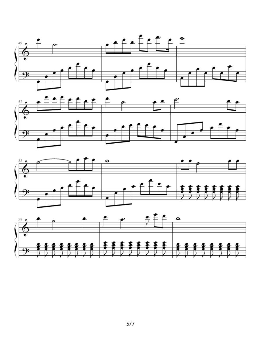 星的别月曲钢琴曲谱（图5）