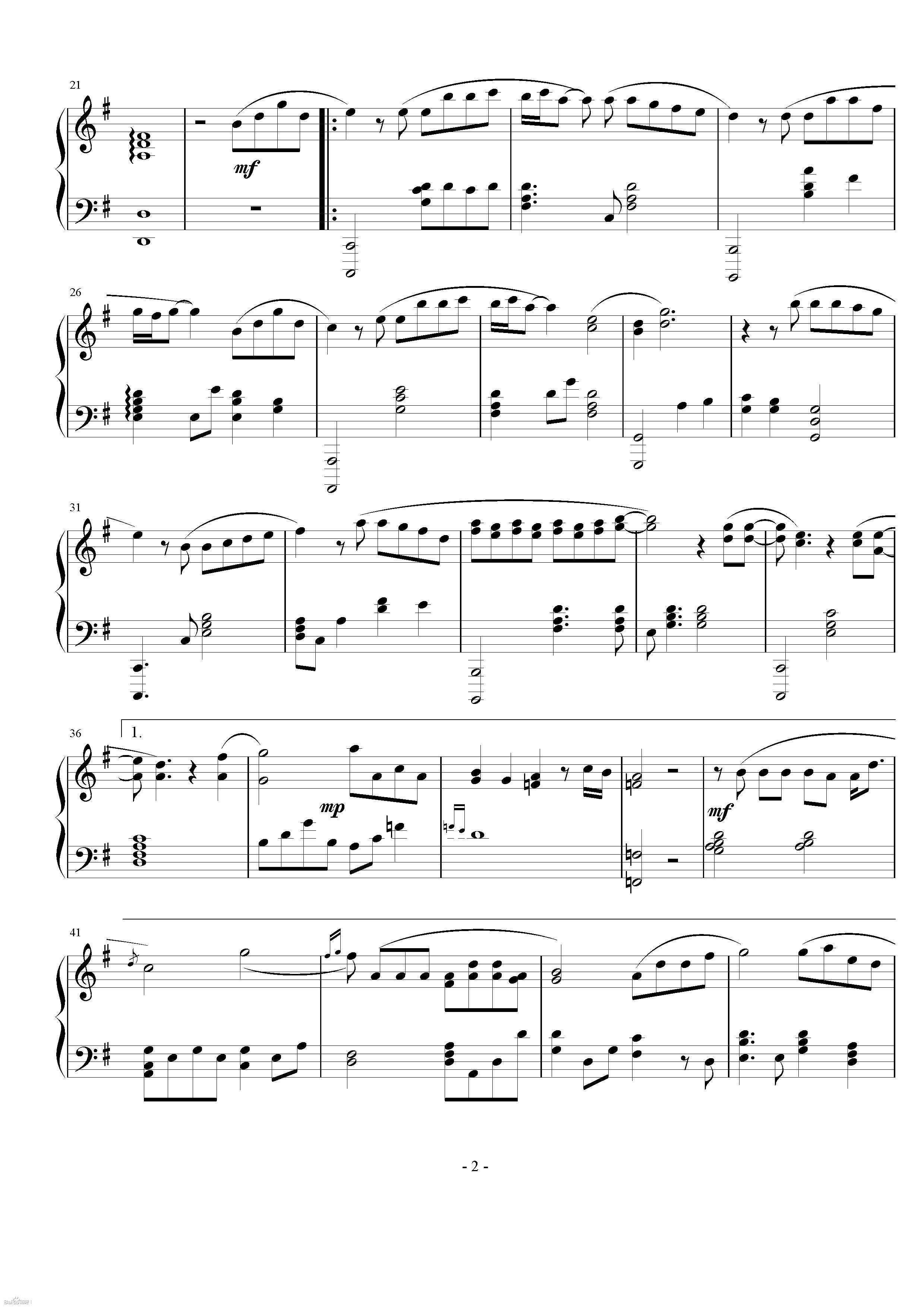 手心的蔷薇钢琴曲谱（图2）