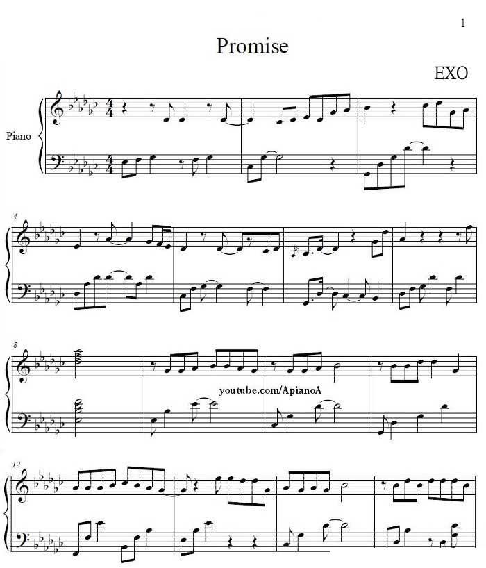 Promise（约定）钢琴曲谱（图1）