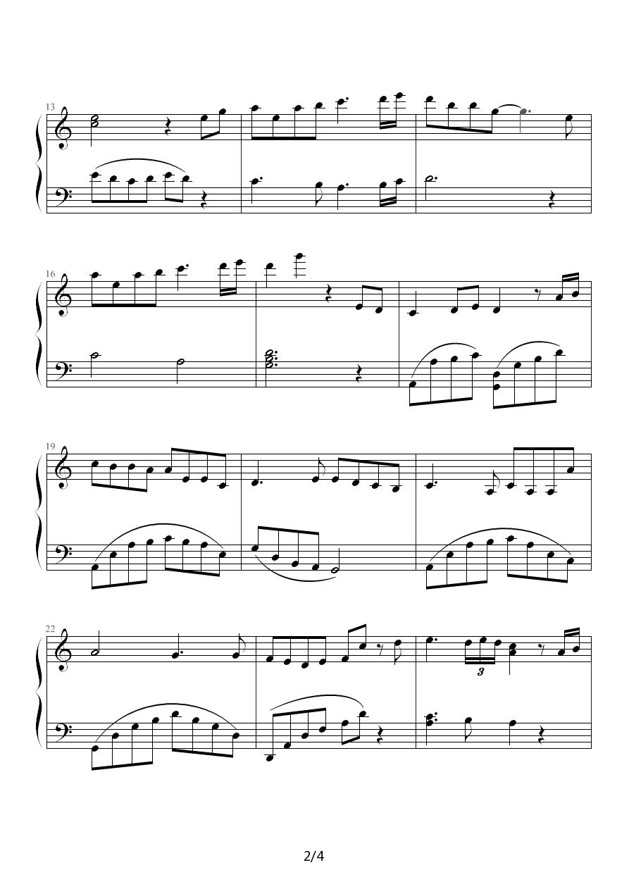 昔日回声（原版）钢琴曲谱（图2）