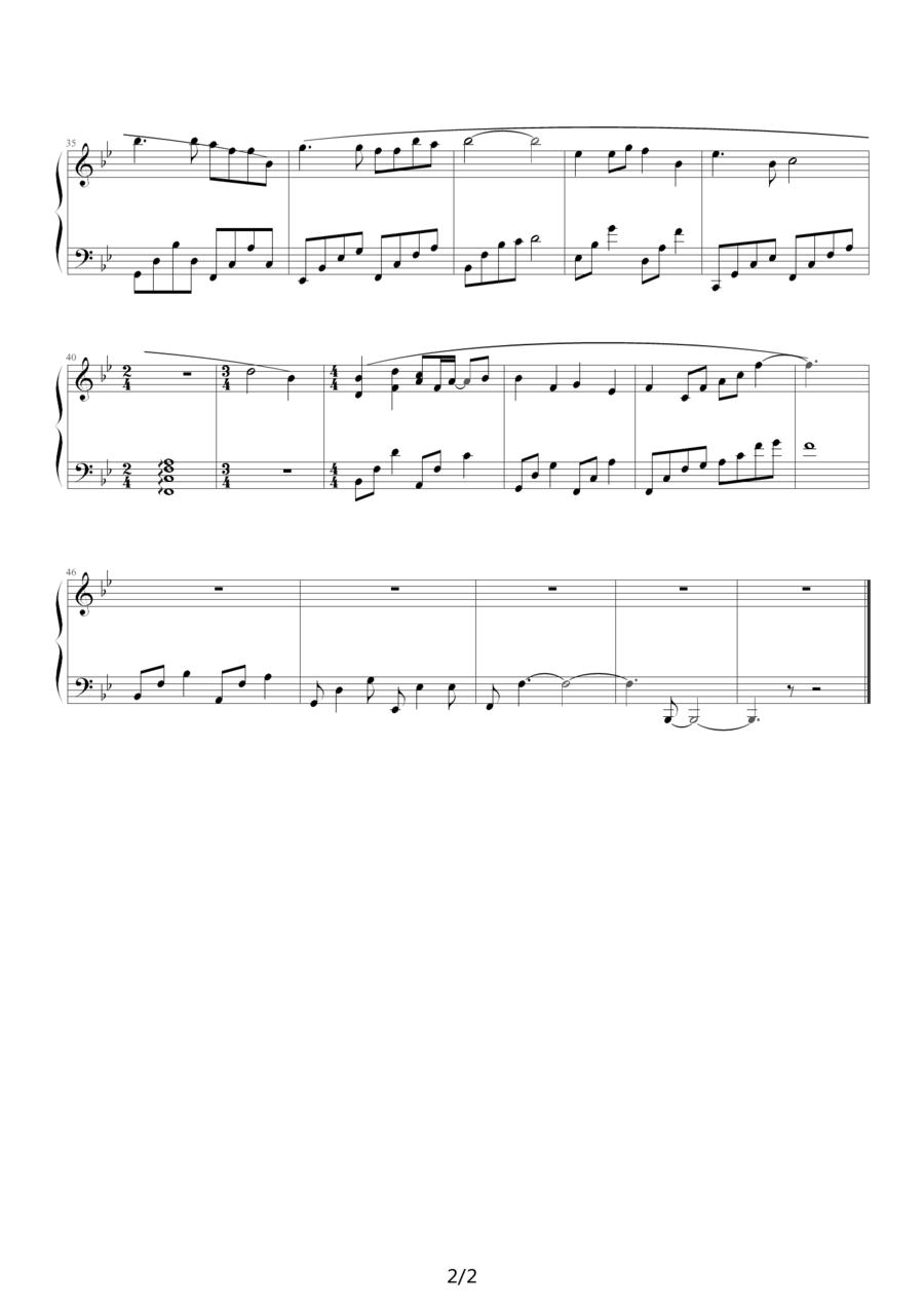 挥动翅膀的女孩钢琴曲谱（图2）