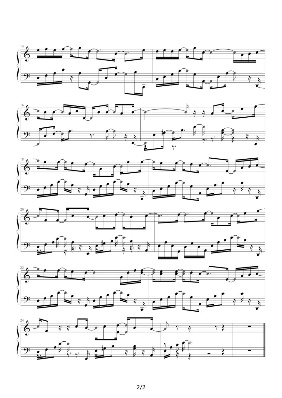 爱的天国钢琴曲谱（图2）