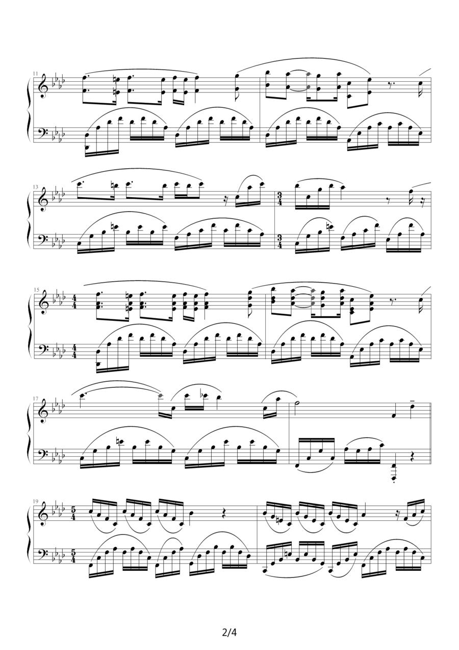 爱莲娜钢琴曲谱（图2）
