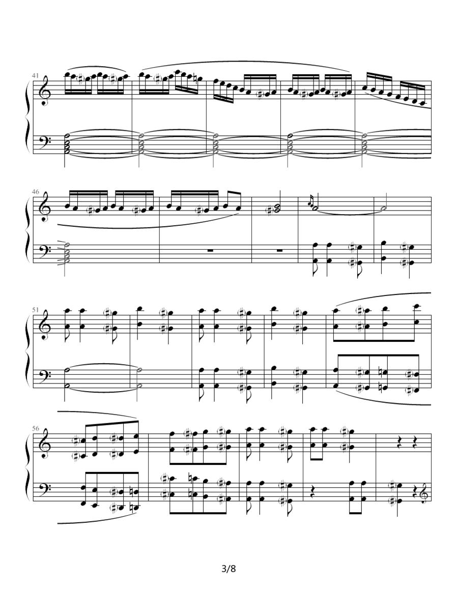 激情的回忆钢琴曲谱（图3）
