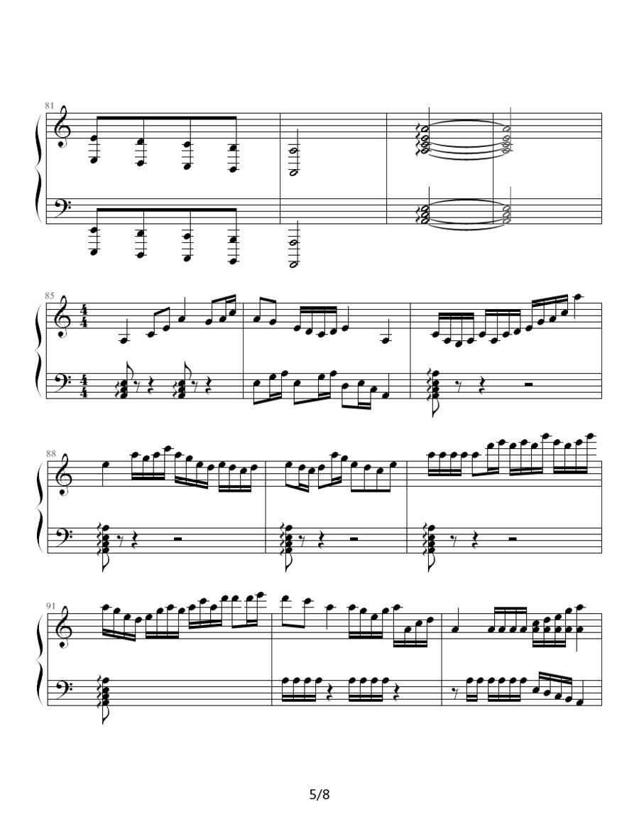 激情的回忆钢琴曲谱（图5）