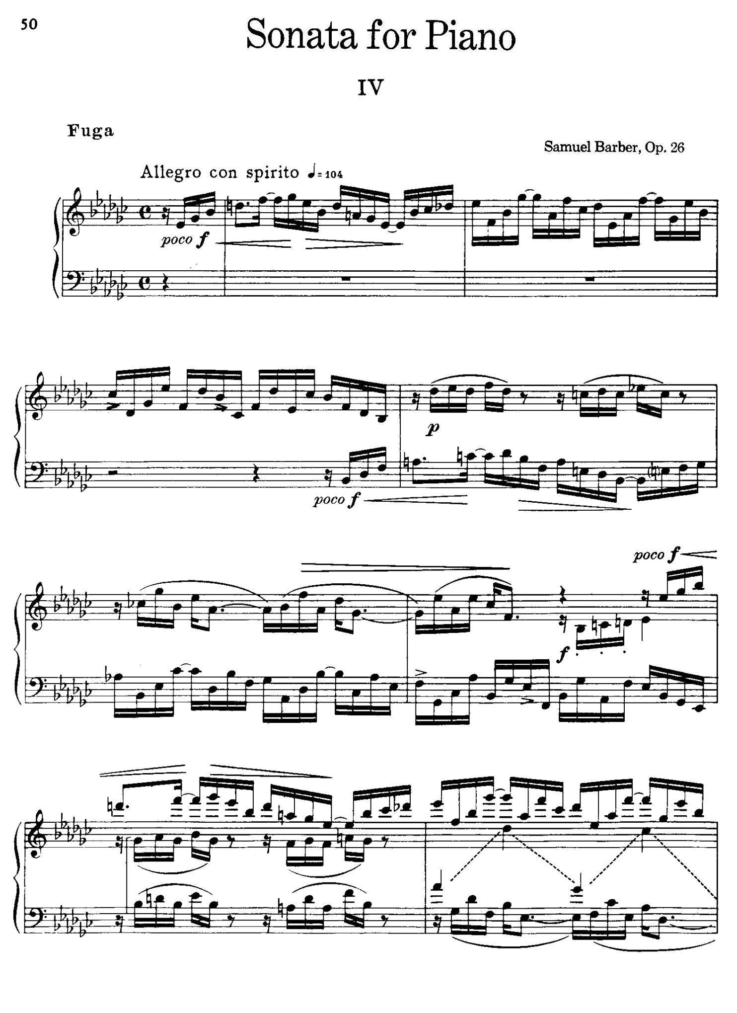 降e小调钢琴奏鸣曲 Op.26 v.4钢琴曲谱（图1）