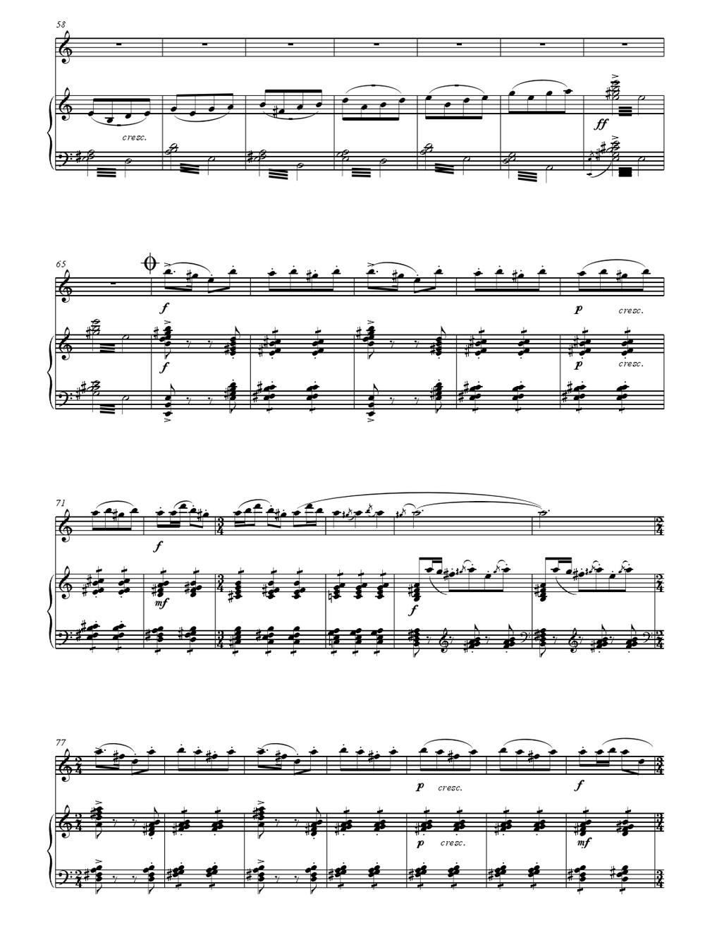 村寨欢歌（笛子与钢琴）钢琴曲谱（图3）
