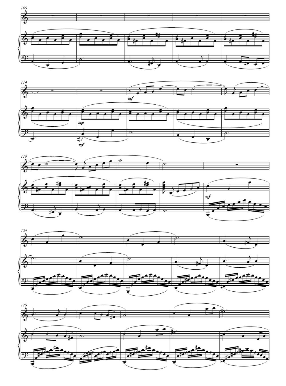 村寨欢歌（笛子与钢琴）钢琴曲谱（图5）