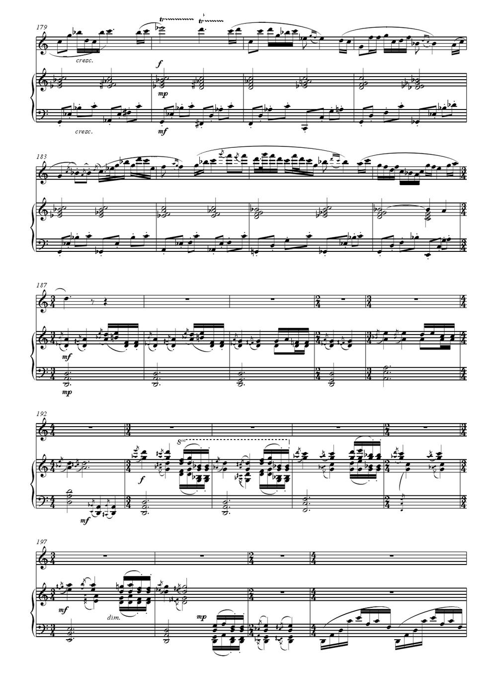 村寨欢歌（笛子与钢琴）钢琴曲谱（图8）
