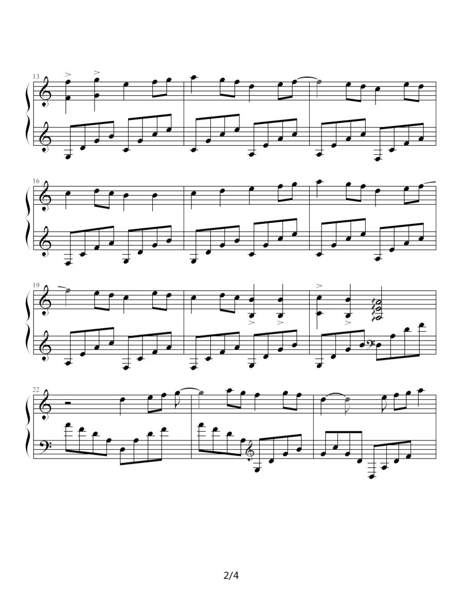 北极的夜晚钢琴曲谱（图2）