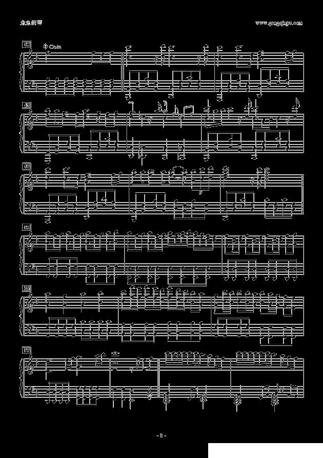 希望の花钢琴曲谱（图3）