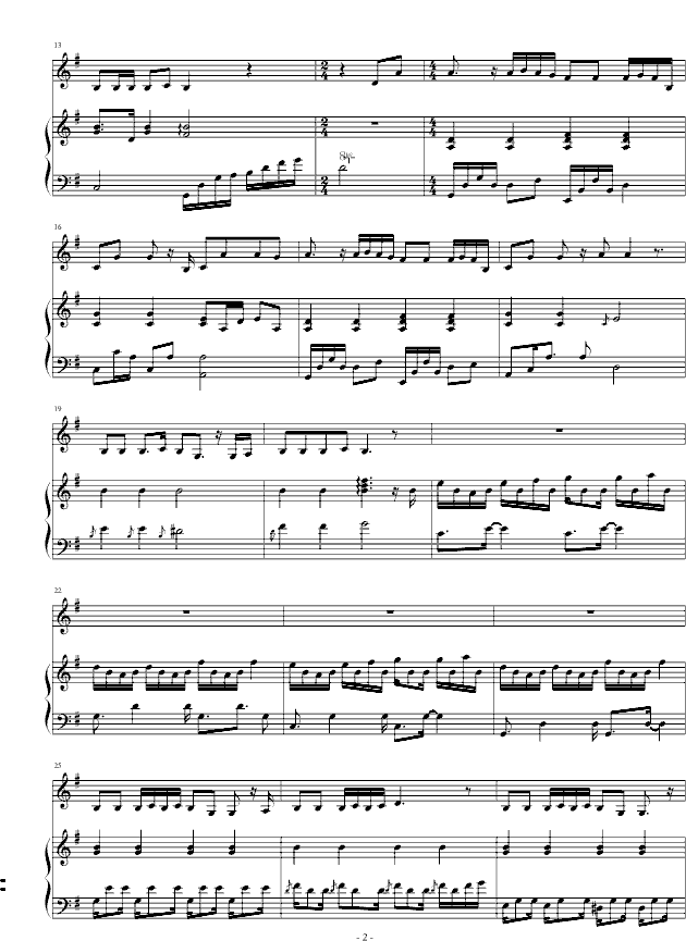 偶尔 钢琴伴奏谱 五线谱钢琴曲谱（图2）