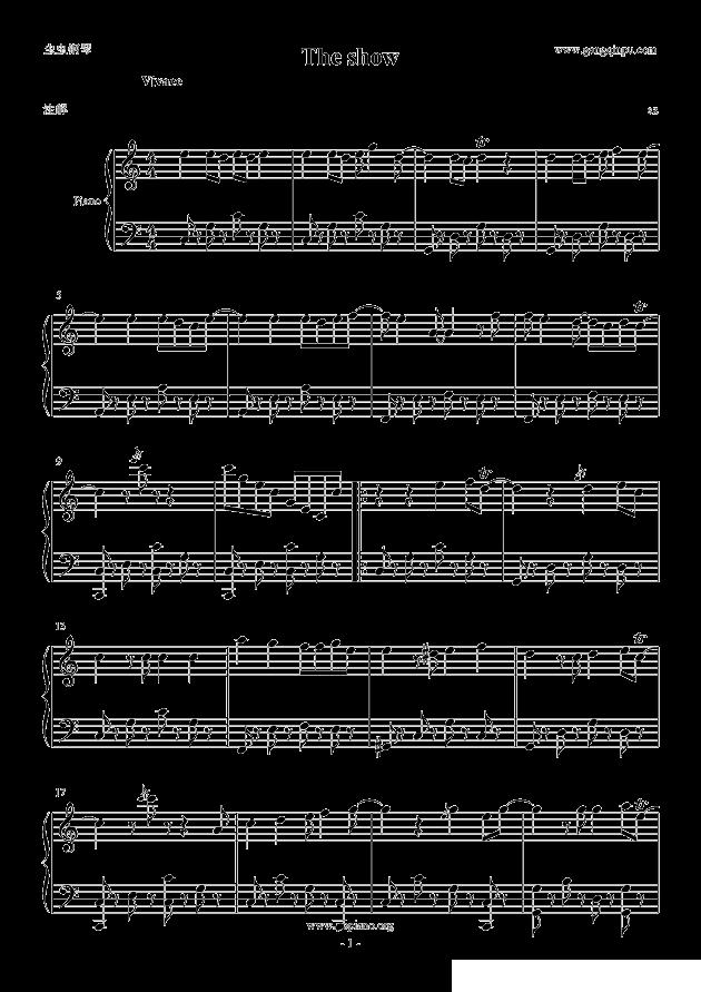 The show钢琴曲谱（图1）