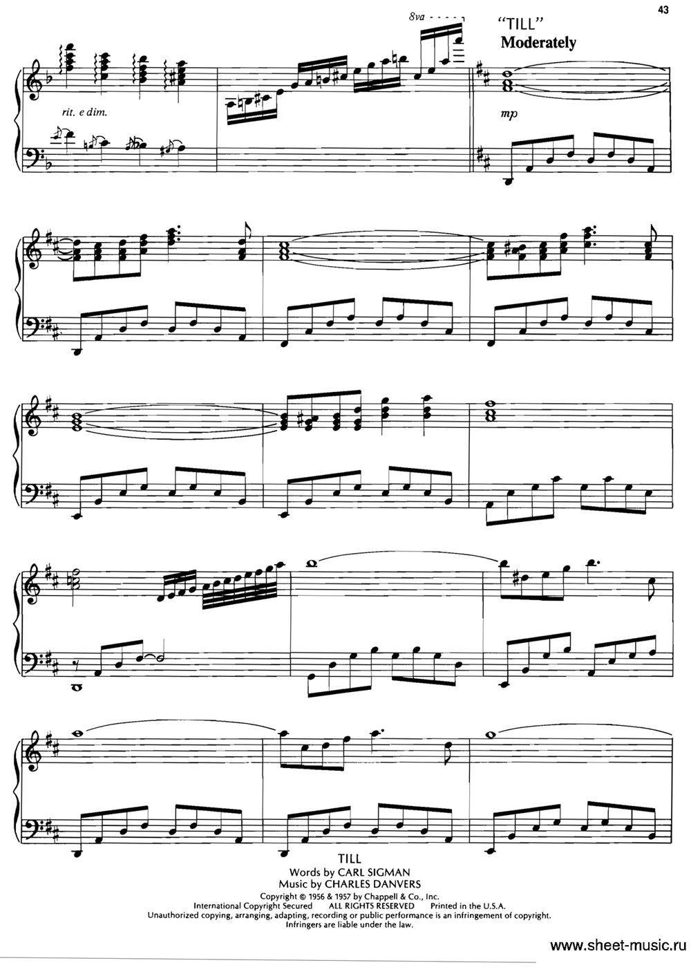 MEDLEY（La Mer（Beyond the Sea）-Yesterday-Till）钢琴曲谱（图4）
