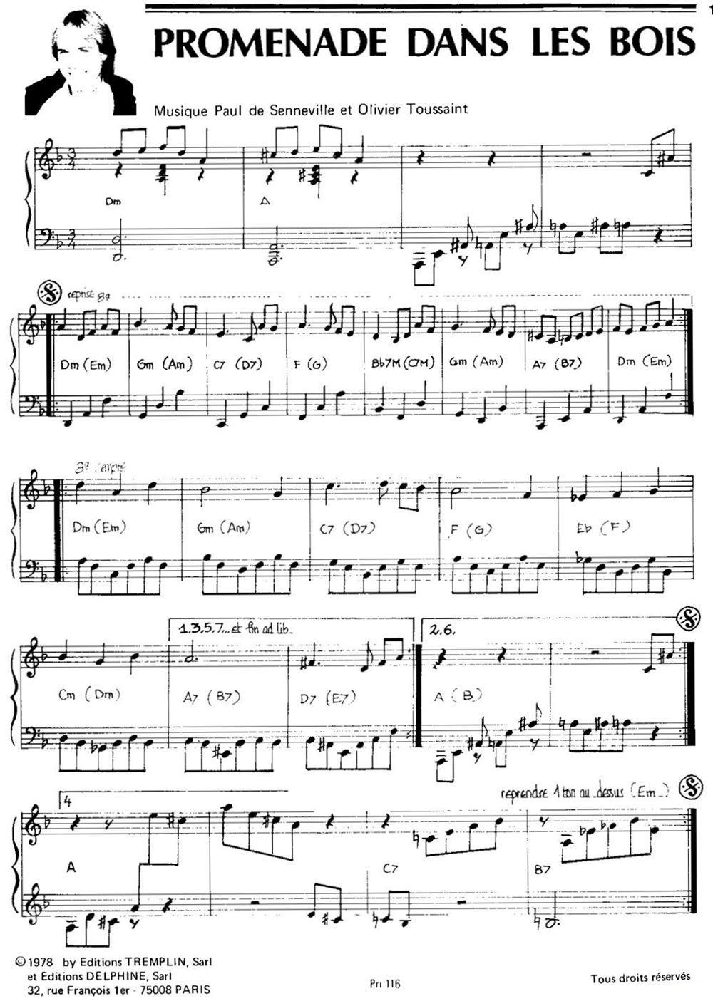 PROMENADE DANS LES BOIS钢琴曲谱（图1）