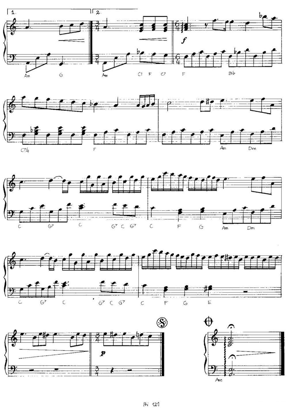 POUR ELISE钢琴曲谱（图2）