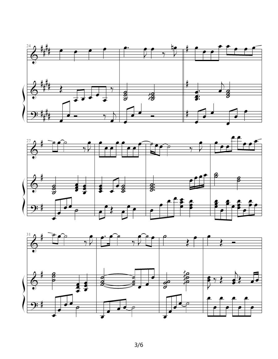 任性（钢琴伴奏谱）钢琴曲谱（图3）