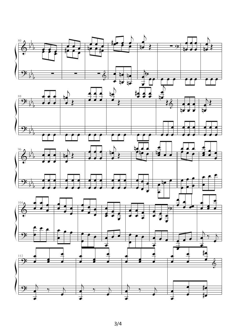 闪烁（练习曲）钢琴曲谱（图3）