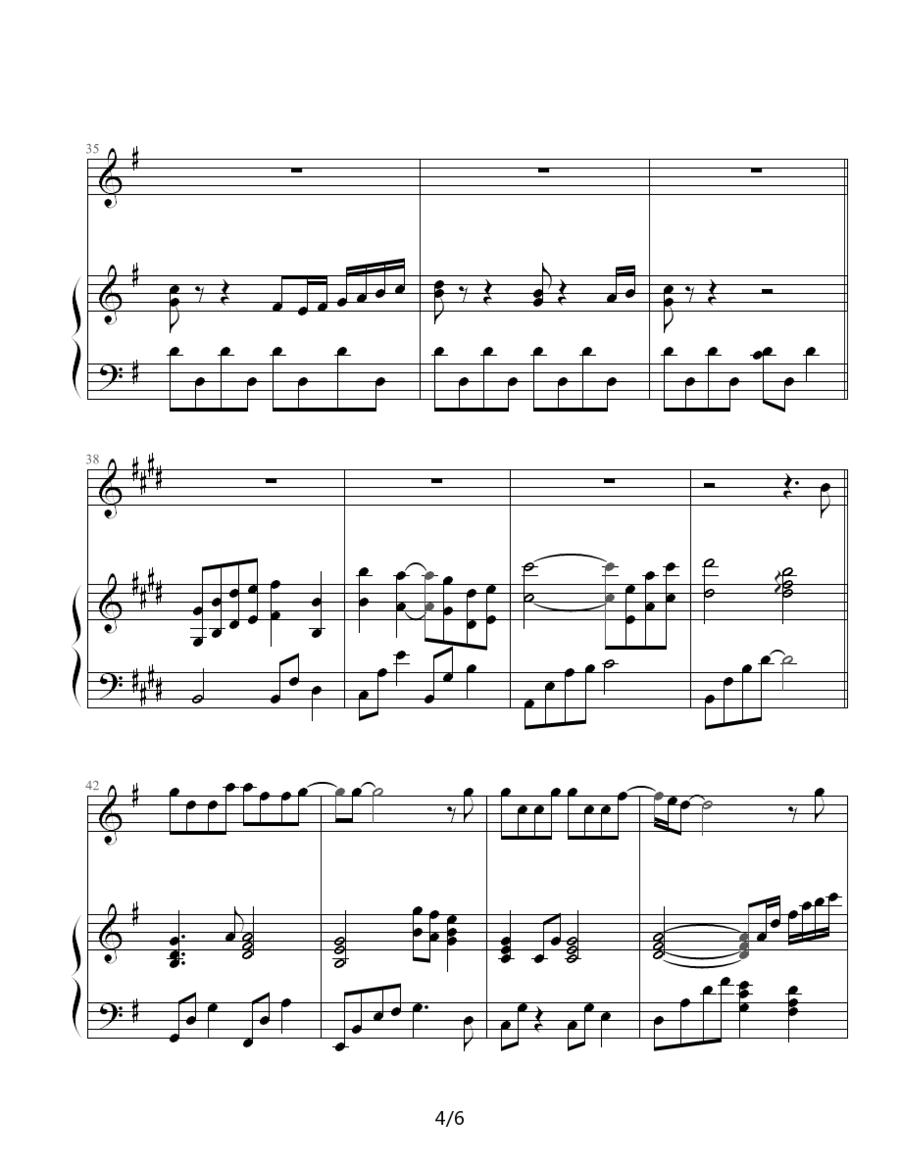任性（钢琴伴奏谱）钢琴曲谱（图4）