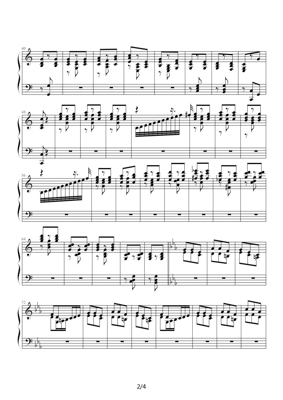 闪烁（练习曲）钢琴曲谱（图2）