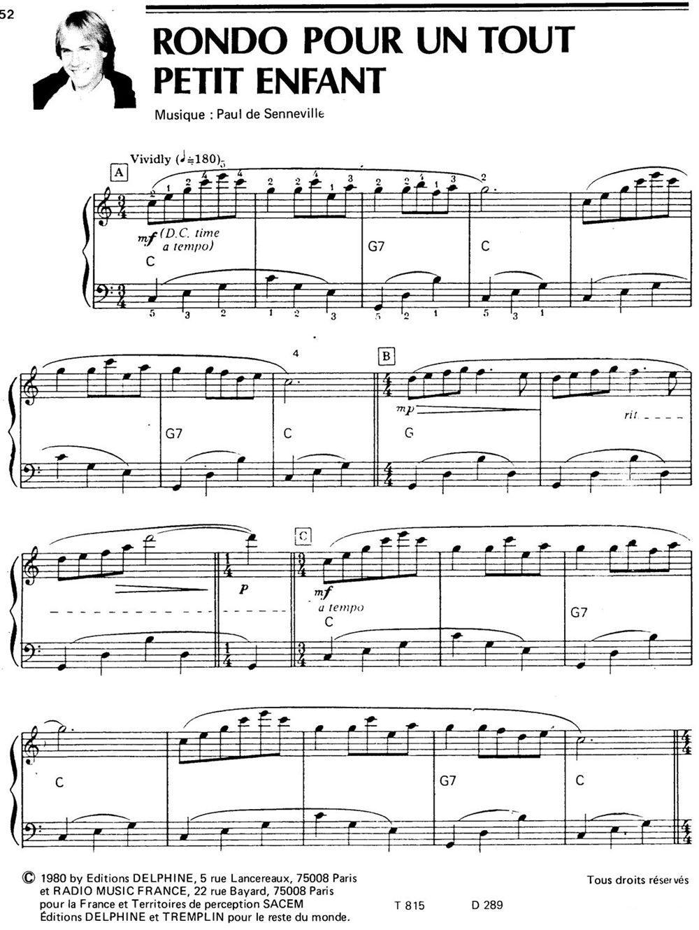RONDO POUR UN TOUT PETIT ENFANT钢琴曲谱（图1）