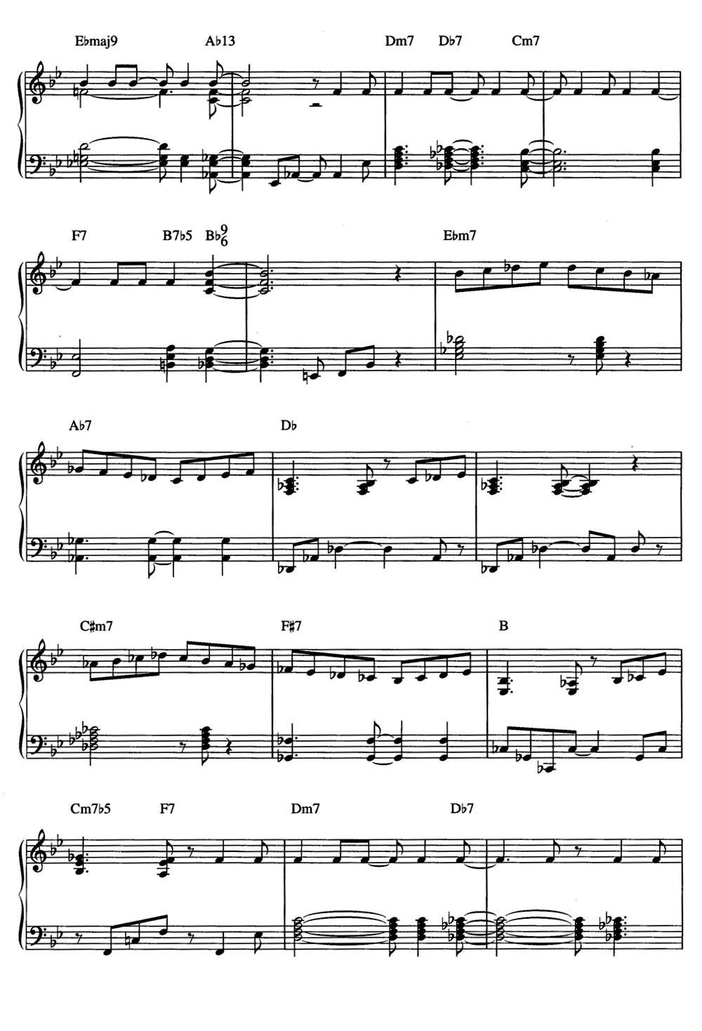 One Note Samba（samba de uma nota so）（爵士钢琴酒吧独奏钢琴谱）钢琴曲谱（图2）