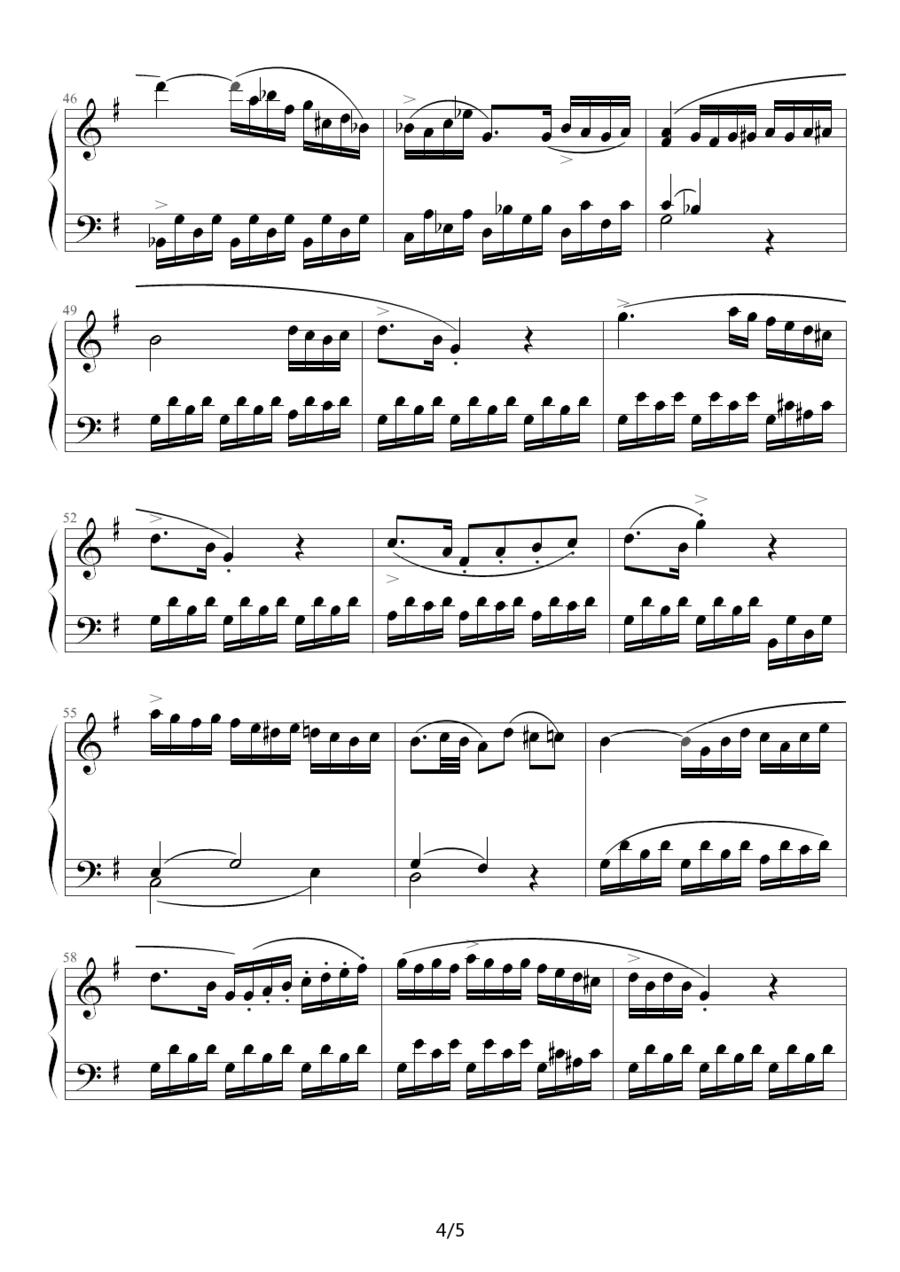 C大调第16钢琴奏鸣曲K.545（第二乐章）钢琴曲谱（图4）